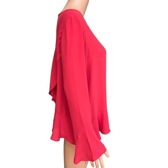 Loft red blouse ruffle detail - hem, cuffs and back size S - Picture 2 of 6
